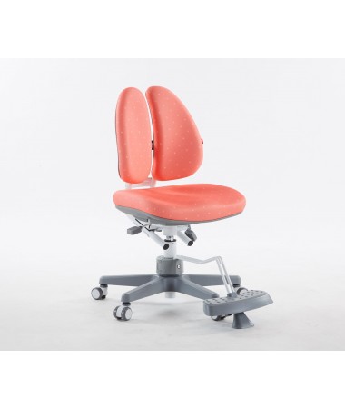 TC604CRW DUO CHAIR (WHITE IN CORAL RED FABRIC)